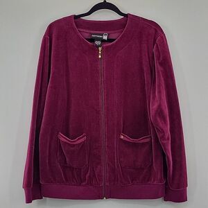 Anthony Velvet Zipper Jacket with Pockets size L